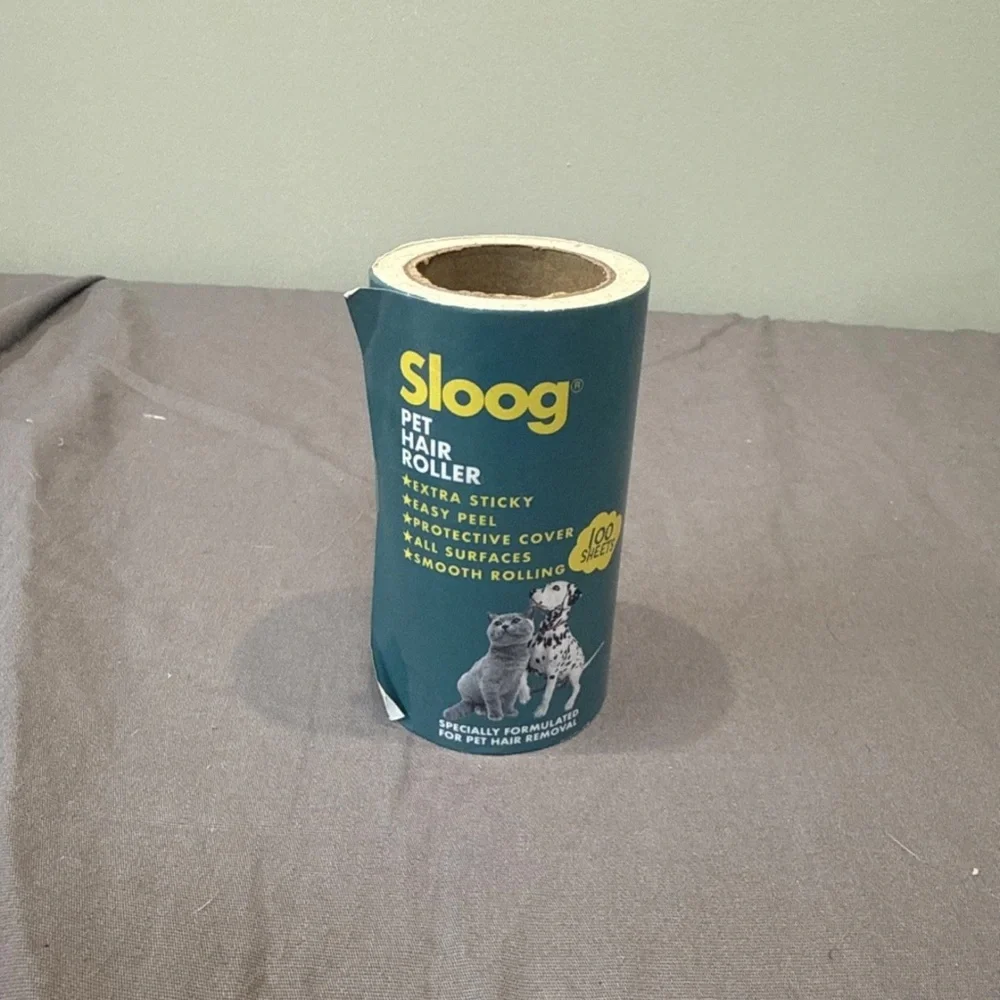 sloog pet hair roller refill extra sticky easy peel protective cover all surface